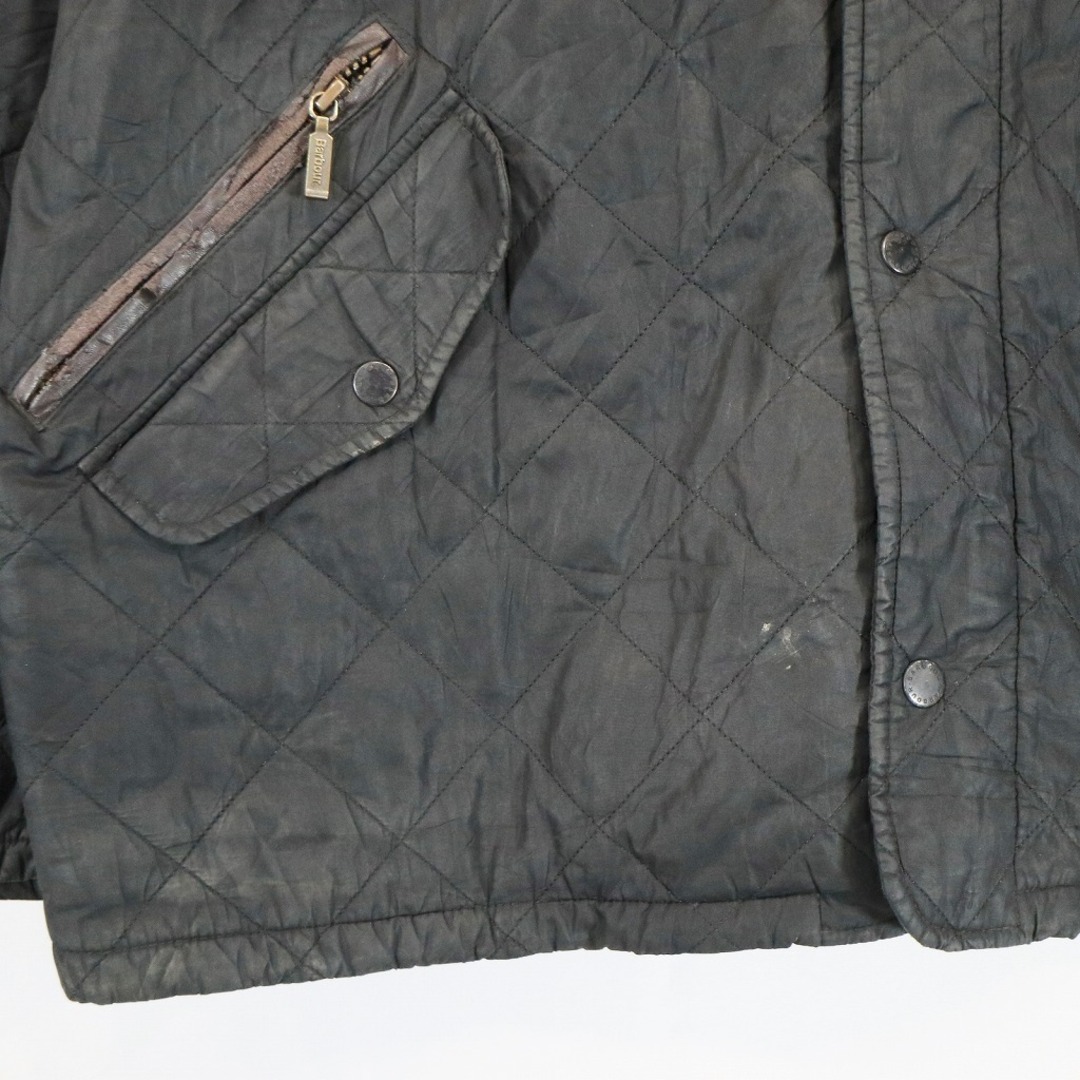 Barbour(バーブァー)のBarbour バブアー CHELSEA SPORTQUILT キルティング ジャケット ユーロ 襟コーデュロイ ブラック (メンズ XL) 中古 古着 N6153 メンズのジャケット/アウター(その他)の商品写真