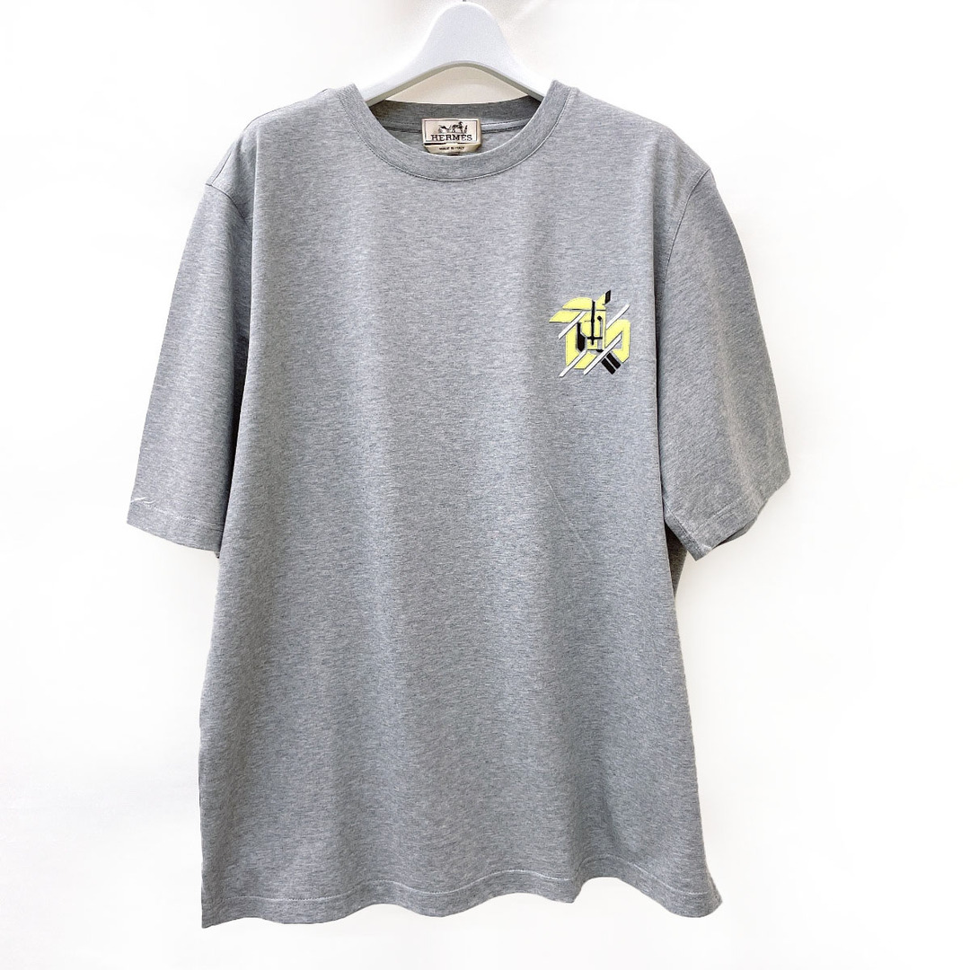 HERMES エルメス ミニレザーパッチ Tシャツ 半袖 トップス L