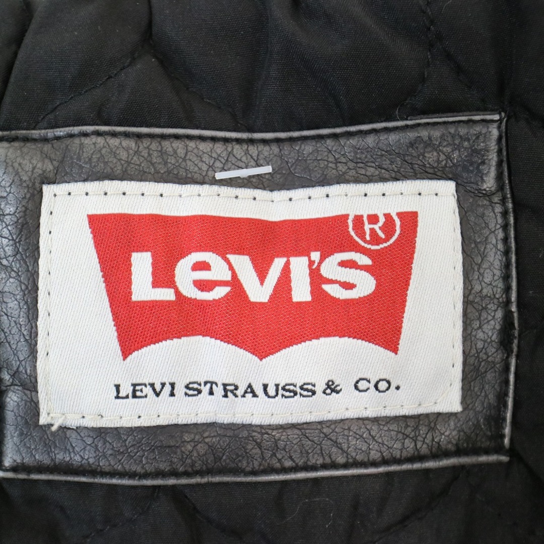 Levi's リーバイス フェイクレザージャケット アメカジ スウェット切り替え フード付き ブラック (メンズ -- Mサイズ相当) 中古 古着  N6185
