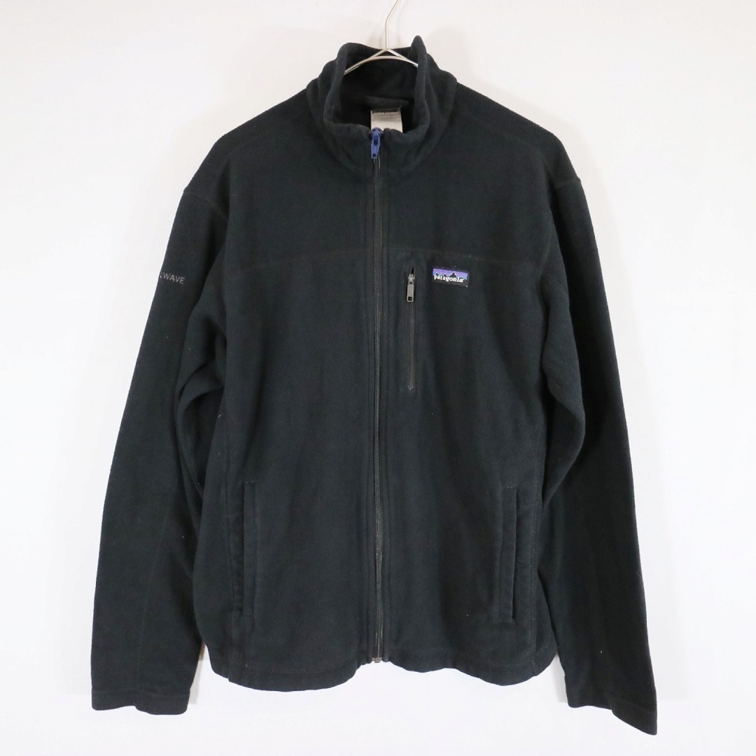 patagonia パタゴニア フリースジャケット 防寒  アウトドア フルジップ ワンポイントロゴ キャンプ ブラック (メンズ M)   N6196