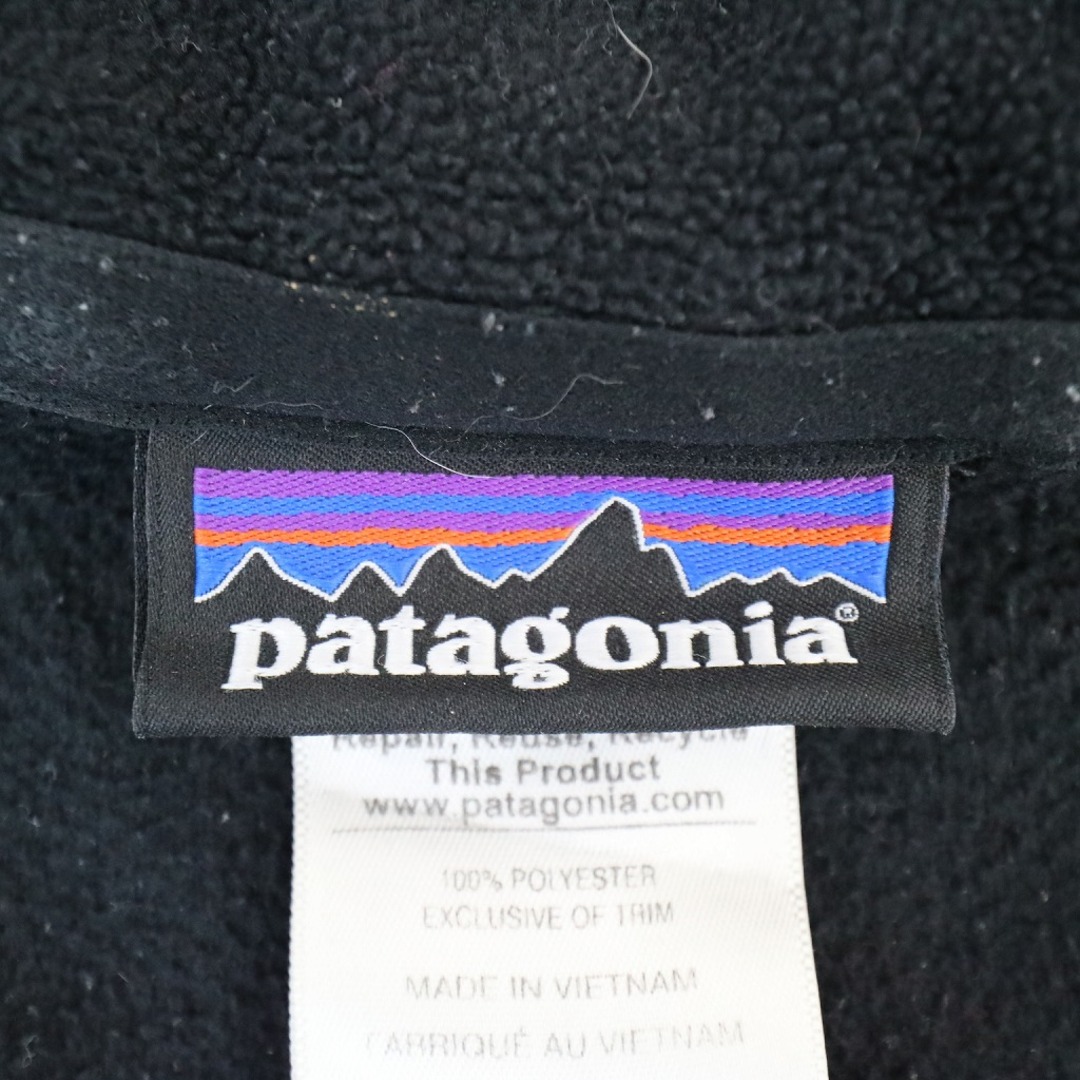 patagonia パタゴニア フリースジャケット 防寒  アウトドア フルジップ ワンポイントロゴ キャンプ ブラック (メンズ M)   N6196 6