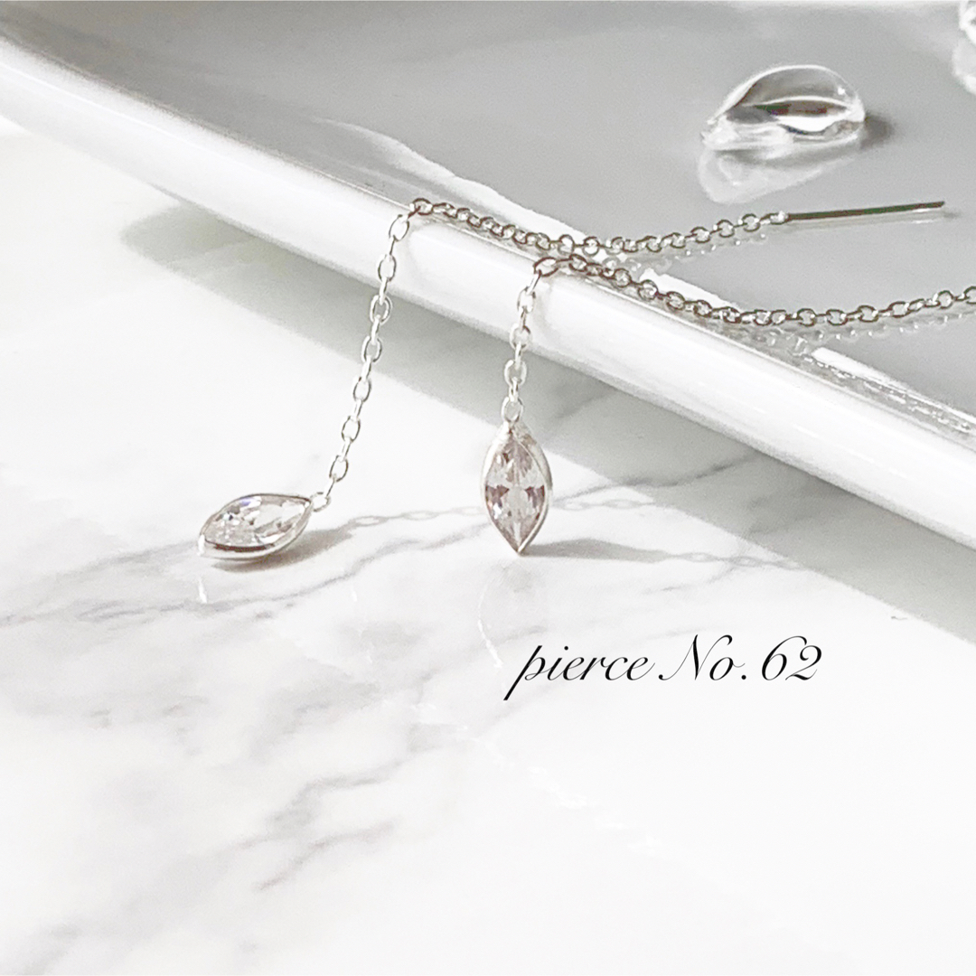 pierce No.62♡silver925 オーバルダイヤ アメリカンピアス レディースのアクセサリー(ピアス)の商品写真