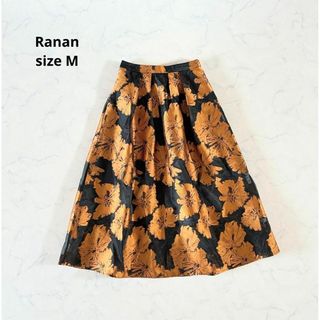 ラナン(Ranan)の【美品】Mサイズ Ranan ラナン 上品スカート シアー 透け感 ボタニカル(ロングスカート)