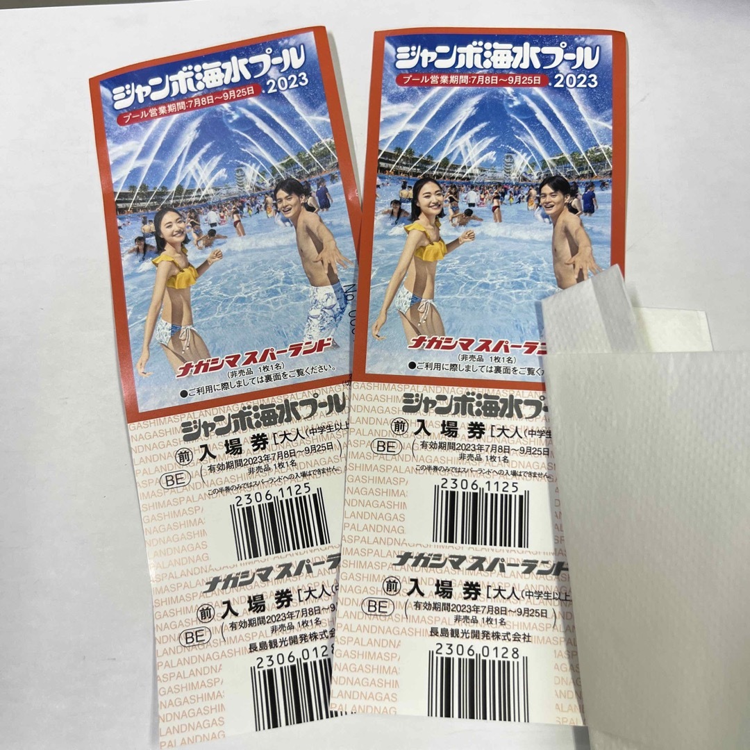 ナガシマスパーランド　ジャンボ海水プール　大人2枚 チケットの施設利用券(プール)の商品写真