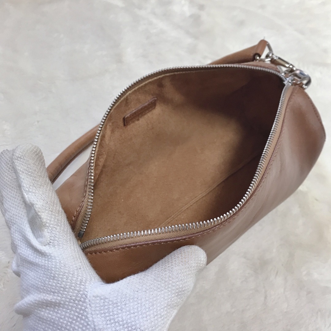 美品 HIROFU ヒロフ Hロゴ オールレザー ハンドバッグ ワンショルダー
