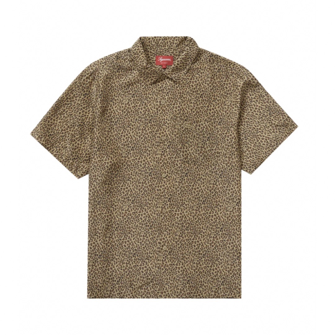 Supreme Leopard Silk S/S Shirt  Tan L