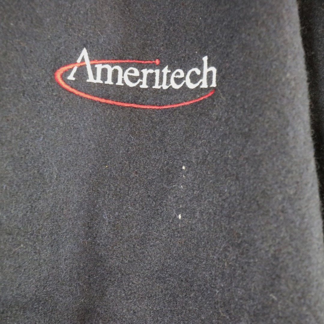 90年代  USA製  MV SPORT Ameritech スタジアムジャケット バーシティ 防寒   刺繍  企業  ネイビー (メンズ L)   N6281 4