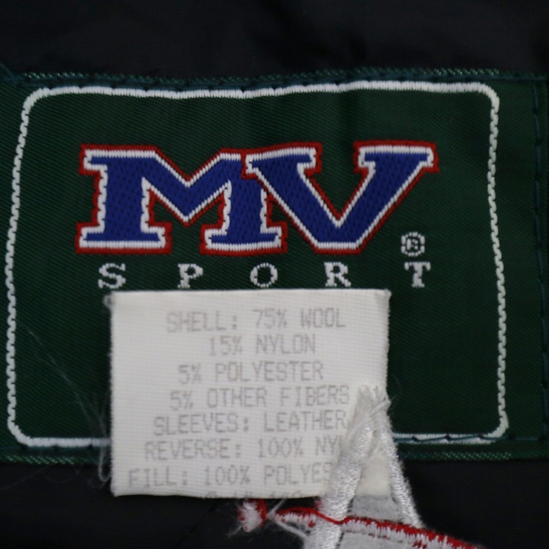90年代  USA製  MV SPORT Ameritech スタジアムジャケット バーシティ 防寒   刺繍  企業  ネイビー (メンズ L)   N6281 8
