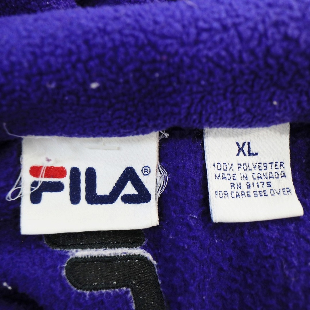 2000年代～ カナダ製 FILA フィラ プルオーバー フリースジャケット 防寒  テック系 パープル (メンズ XL)   N6279 7