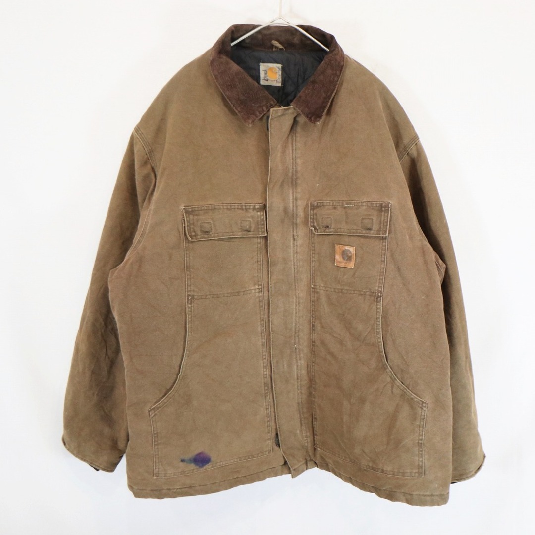 carhartt(カーハート)のCarhartt カーハート トラディショナルコート ワークジャケット 中綿 キルティング 防寒 ブラウン (メンズ 2XL相当) 中古 古着 N6262 メンズのジャケット/アウター(その他)の商品写真