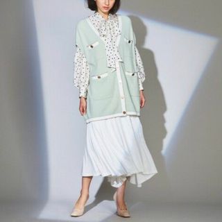GRACE CONTINENTAL - バイカラーニットベスト グレースコンチネンタル