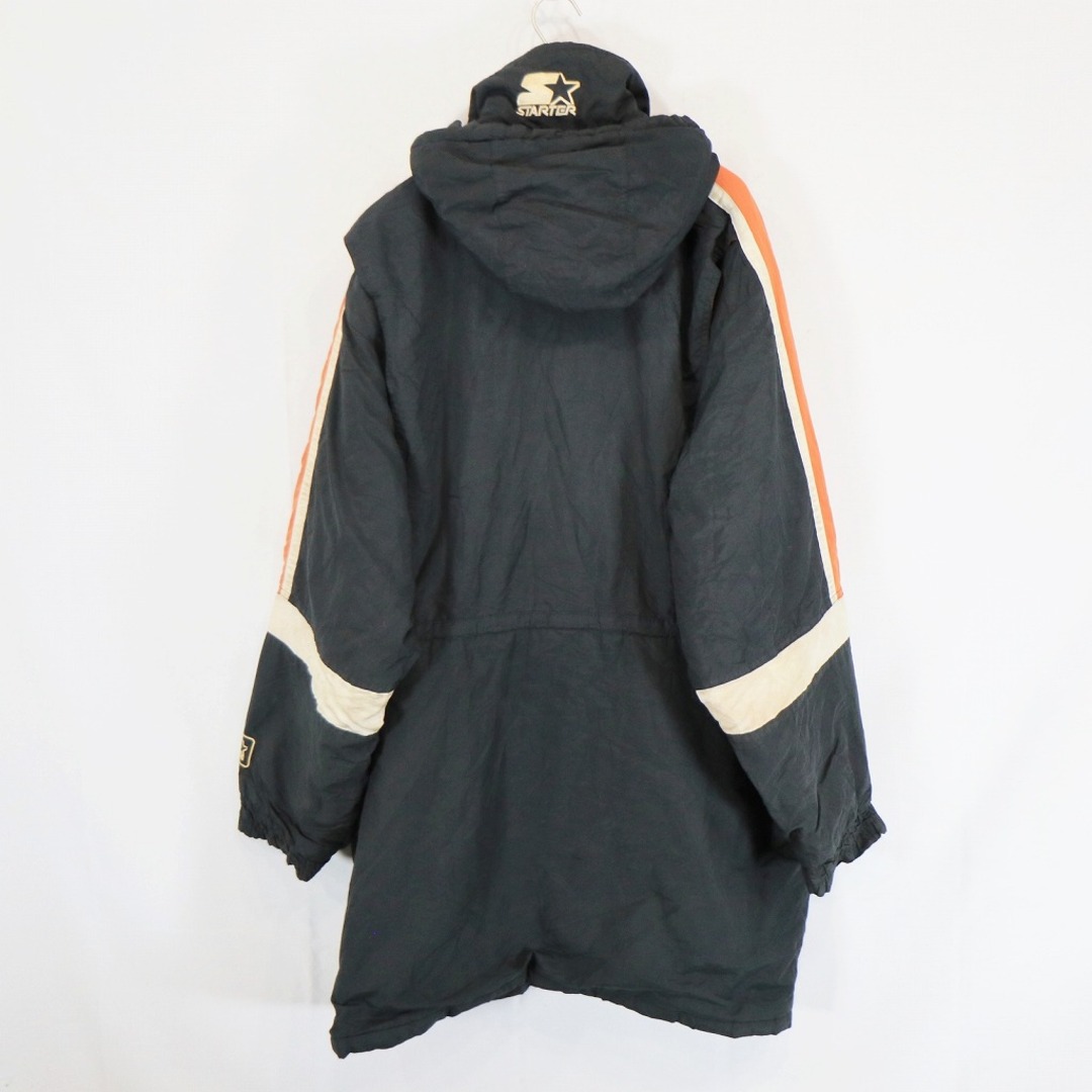 90年代 STARTER スターター NFL シンシナティ・ベンガルズ ベンチコート 防寒  防風 ブラック (メンズ XL) 中古 古着 N6305 メンズのジャケット/アウター(その他)の商品写真