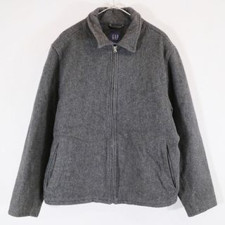 ギャップ(GAP)の90年代  GAP ギャップ  ブルゾン  ジャケット  ウール  防寒   裏地キルティング  グレー  (メンズ M) 中古 古着 N6286(ブルゾン)