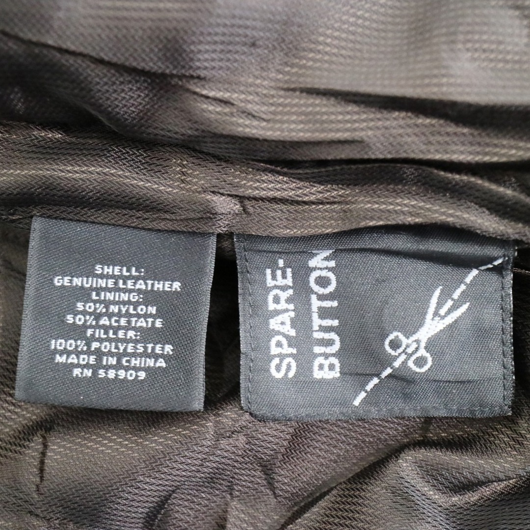 ROUNDTREE＆YORKE ラウンドツリーアンドヨーク レザーブルゾン ジャケット 防寒 ブラウン (メンズ S) 中古 古着 N6287 メンズのジャケット/アウター(ブルゾン)の商品写真