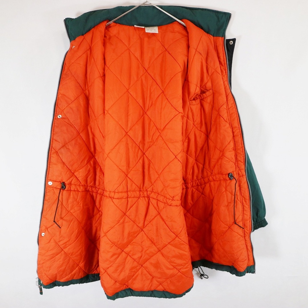 90年代 NIKE ナイキ 中綿 ベンチコート ナイロンジャケット アウター 防寒 グリーン (メンズ XL)   N6323約91cm袖下丈