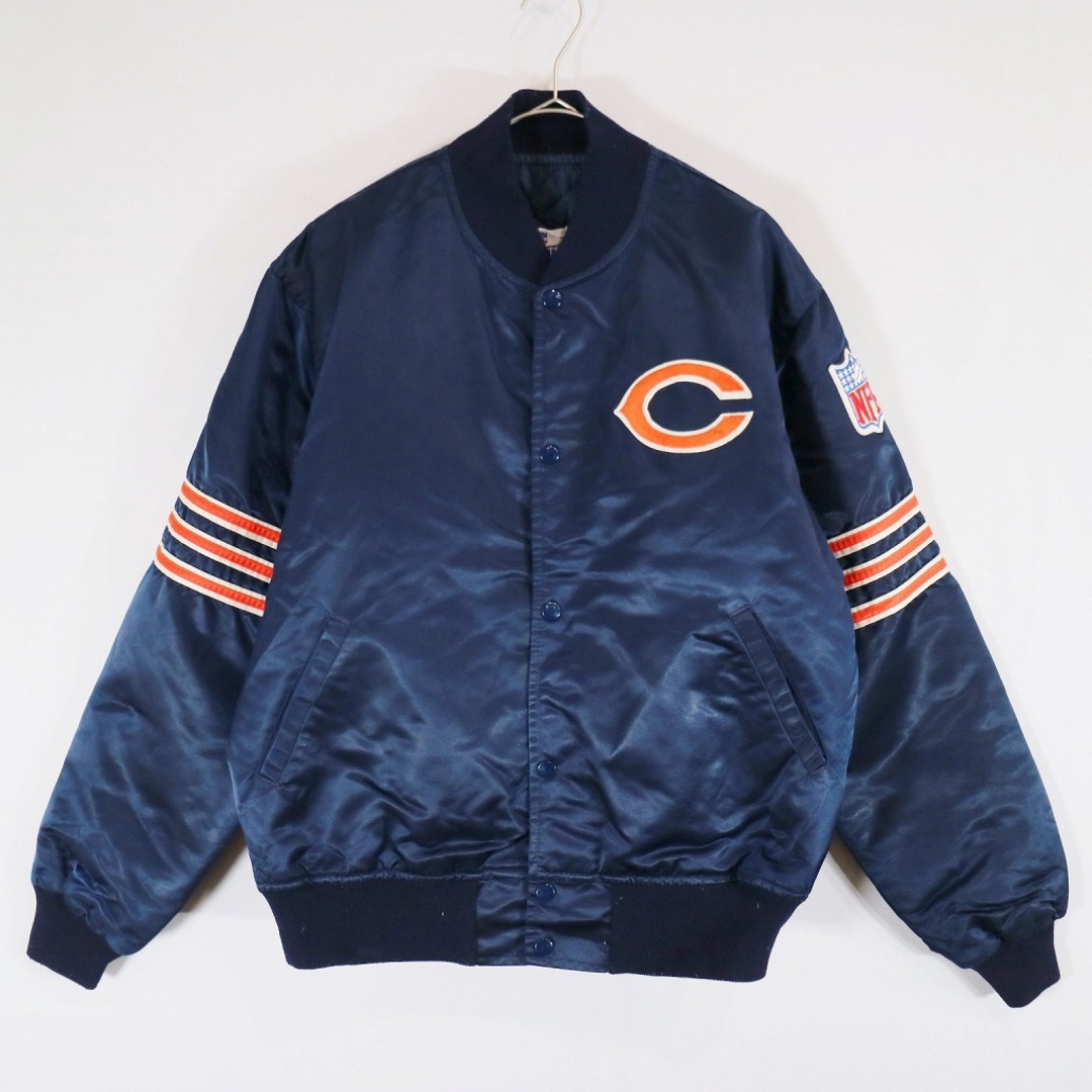 90年代 USA製 STARTER スターター NFL PRO LINE CHICAGO BEARS スタジアムジャケット 防寒   ネイビー (メンズ L)   N6337