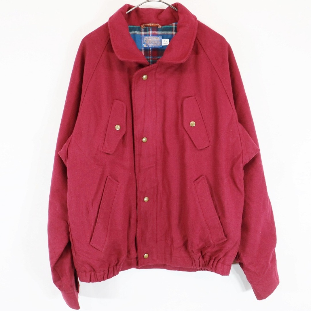 70年代 USA製 PENDLETON ペンドルトン スイングトップ ジャケット 防寒 裏地チェック柄 ワインレッド (メンズ L) 中古 古着  N6338 | フリマアプリ ラクマ