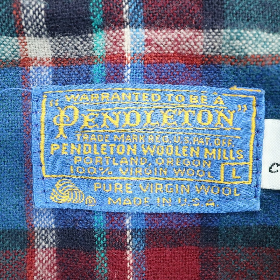 70年代 USA製 PENDLETON ペンドルトン スイングトップ ジャケット 防寒 裏地チェック柄 ワインレッド (メンズ L) 中古 古着  N6338