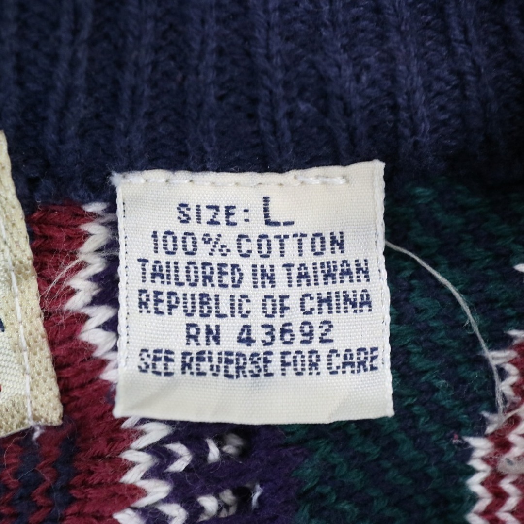 90年代 COTTON TRADERS クルーネックセーター クージー風 立体編み 総
