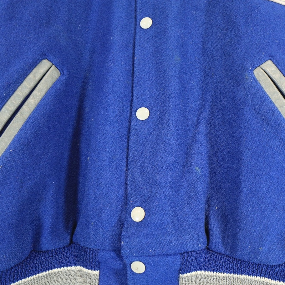 2000年代～ USA製 NEFF スタジアムジャケット 刺繍 カレッジ風 インディアン ワッペン ブルー (メンズ L)   N6318 4