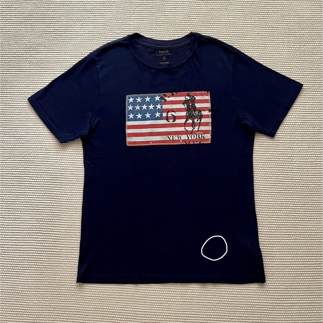 POLO RALPH LAUREN(ポロラルフローレン)のラルフローレン  ネイビー　星条旗　Tシャツ  L(160) キッズ/ベビー/マタニティのキッズ服男の子用(90cm~)(Tシャツ/カットソー)の商品写真