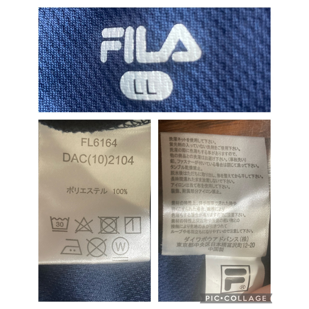 FILA(フィラ)の719.FILA LLサイズのネイビーのTシャツ☆ スポーツ/アウトドアのトレーニング/エクササイズ(その他)の商品写真