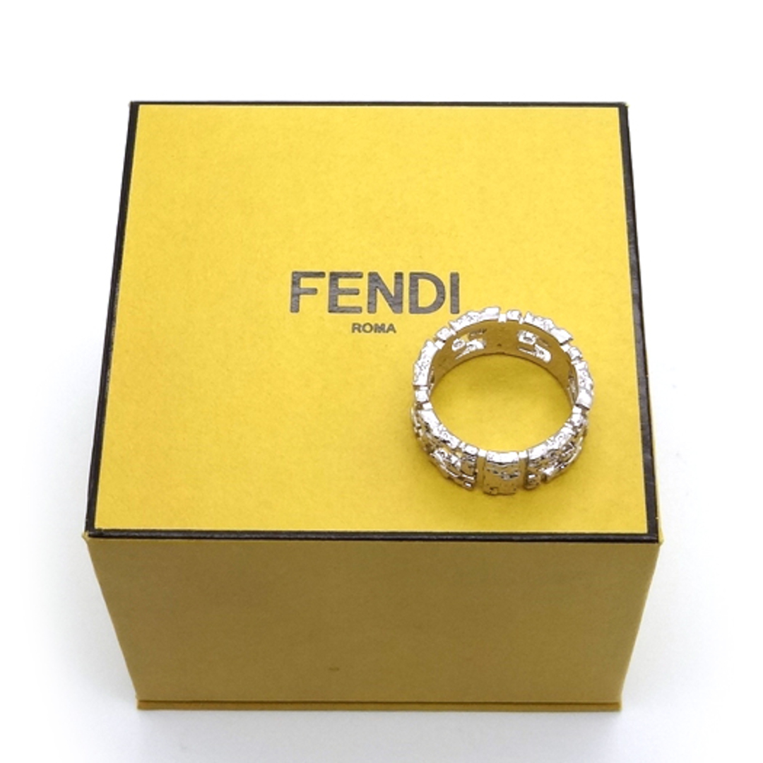 FENDI(フェンディ)のフェンディ FFロゴリング XS 指輪 約16号 ブラス 真鍮 シルバー ジュエリー FENDI メンズのアクセサリー(リング(指輪))の商品写真