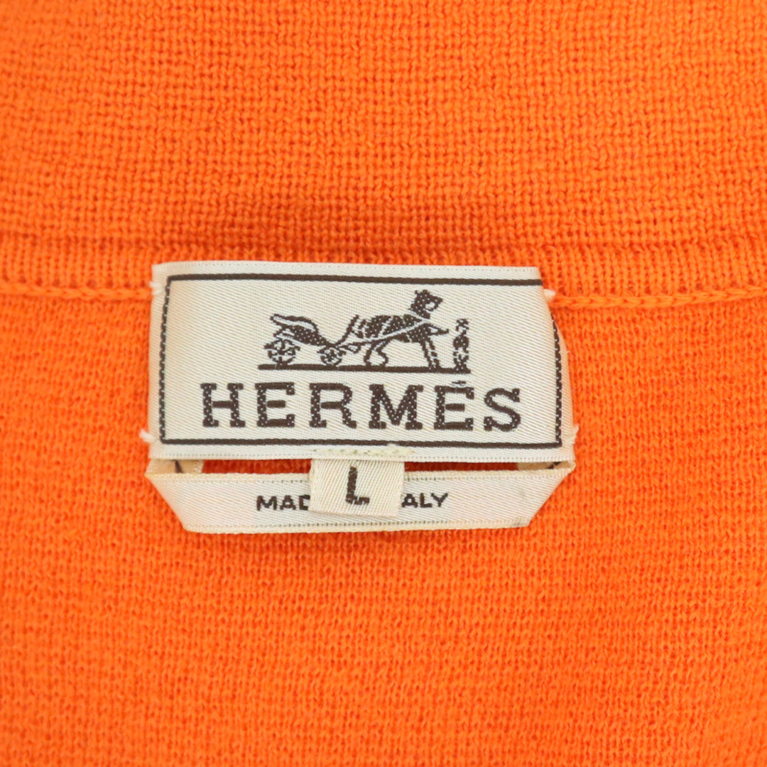 Hermes(エルメス)の【HERMES】エルメス ジップアップ長袖カットソー Lサイズ カシミヤ オレンジ/br2855ar メンズのトップス(Tシャツ/カットソー(七分/長袖))の商品写真