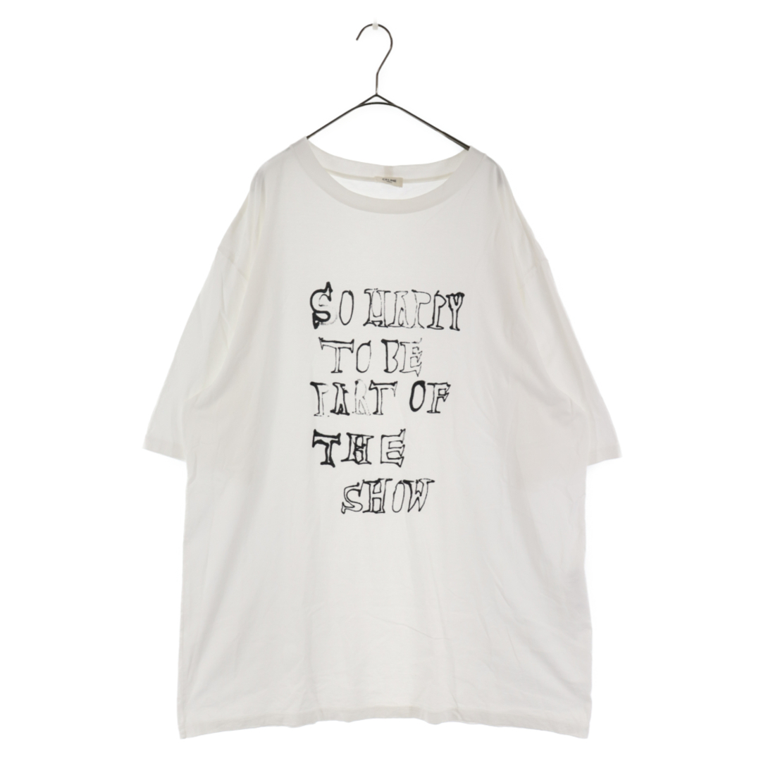 CELINE セリーヌ 22SS by Hedi Slimane×アンナ・ホフマン 2X02A671Q フロントプリントオーバーサイズ半袖Tシャツ ホワイト