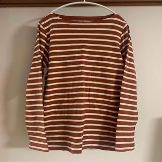 ムジルシリョウヒン(MUJI (無印良品))の太番手ボーダー長袖Tシャツ　XL(カットソー(長袖/七分))