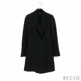 セオリー(theory)のADMIRAL CREPE BLAZER DRESS ロング テーラードジャケット ブラック ダブルブレスト(テーラードジャケット)