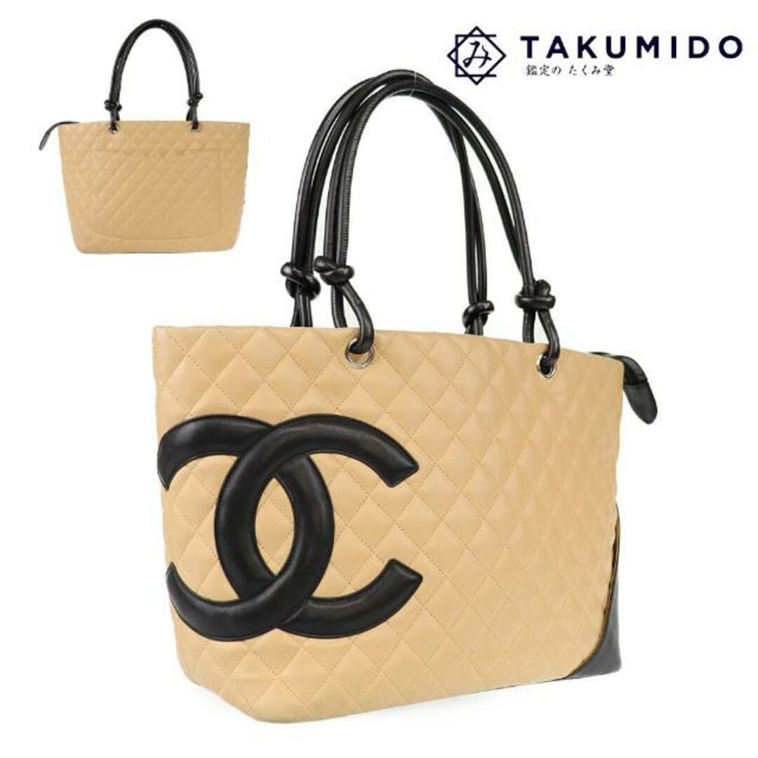 【良品☆】CHANEL ショルダーバッグ カンボンライン / ベージュ