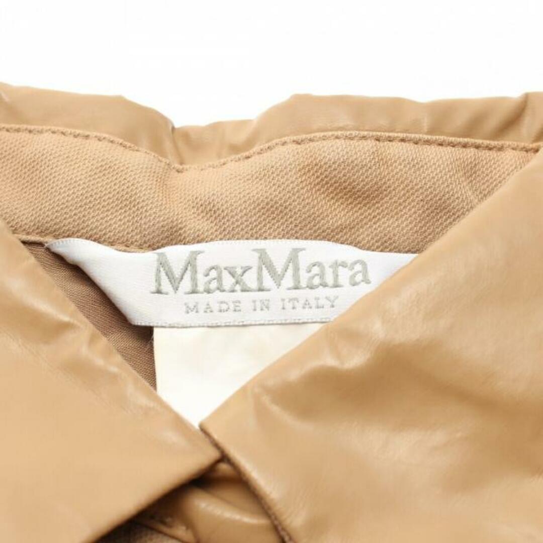 Max Mara(マックスマーラ)の ワンピース ノースリーブ ベージュ フェイクレザー切替 レディースのワンピース(ロングワンピース/マキシワンピース)の商品写真