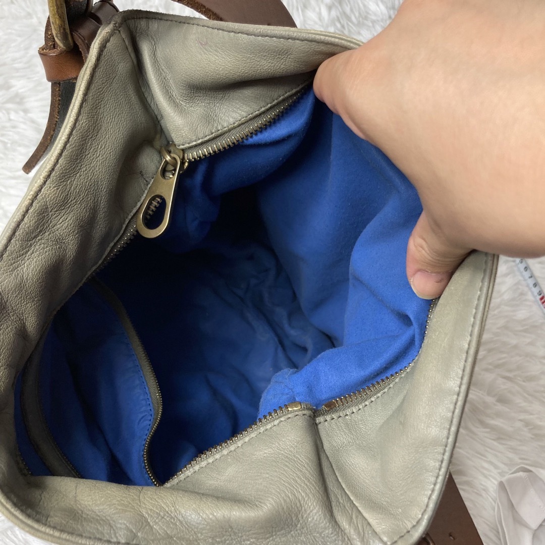 希少✨ボッテガヴェネタ ショルダーバッグ イントレチャート グレーカーキ レザー