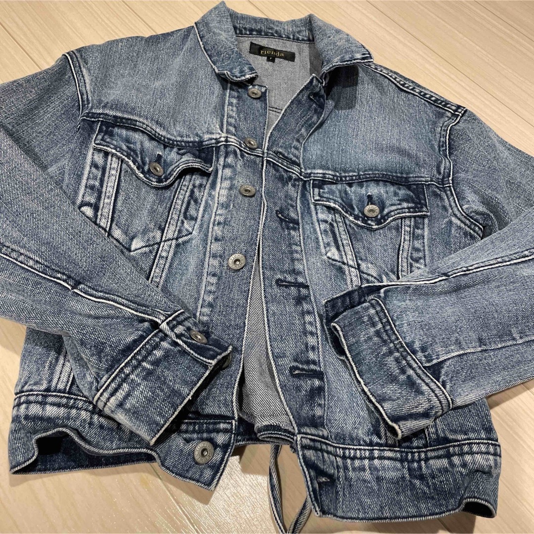 rienda(リエンダ)のrienda バックレースアップルーズDENIM JK レディースのジャケット/アウター(Gジャン/デニムジャケット)の商品写真