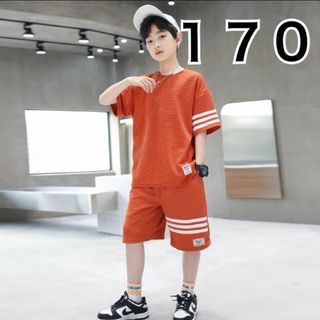 キッズ Tシャツ ハーフパンツ 170 セットアップ 半袖 ジュニア 韓国男の子(Tシャツ/カットソー)