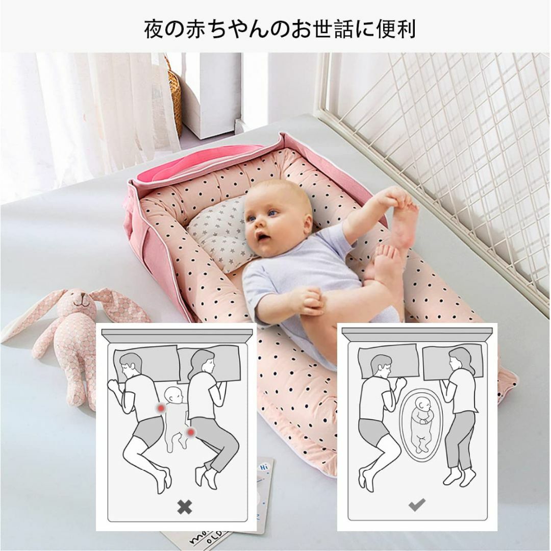 Sumeber ベビーネスト折りたたみ 新生児 赤ちゃん 転落防止 携帯型ベビー キッズ/ベビー/マタニティの寝具/家具(ベビー布団)の商品写真