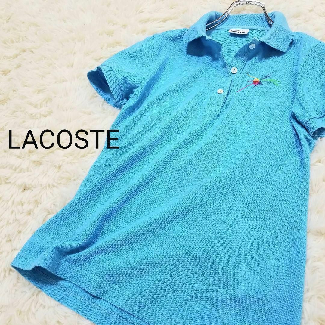 LACOSTE(ラコステ)のラコステLACOSTEレインボーアリゲーターポロシャツ42サイズLゴルフテニス レディースのトップス(ポロシャツ)の商品写真