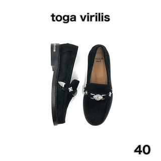 トーガビリリース(TOGA VIRILIS)の40 TOGA VIRILIS トーガ ビリリース メタル ローファー ブラック(ドレス/ビジネス)
