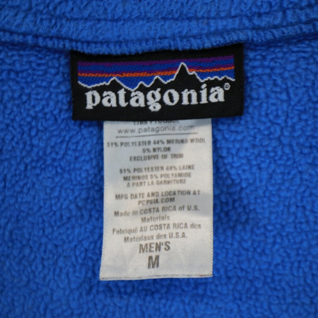 2011年製 patagonia パタゴニア POLARTEC フィルズフリースジャケット 防寒 復刻白タグ ラインリブ ブルー (メンズ M) 中古  古着 N6400