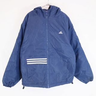 アディダス(adidas)の90年代  adidas  アディダス  中綿ナイロンジャケット  防寒  防風 ストリート  ネイビー (メンズ M) 中古 古着 N6416(ナイロンジャケット)