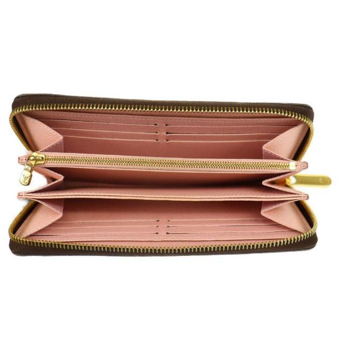ルイヴィトン ラウンドファスナー長財布 ジッピーウォレット 中古 N60046 ダミエ ライン ローズバレリーヌ LOUIS VUITTON 【中古】 | ロングウォレット 茶 レディース ファッション シンプル 定番 サイフ Bランク