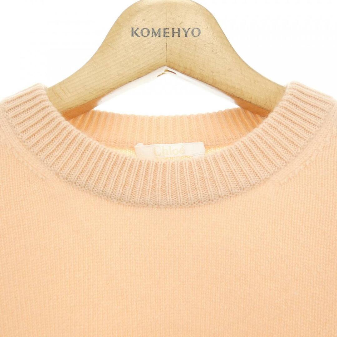 2021AW クロエ Chloe ニット ベージュ シアー切替 セーター S
