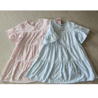 ベベ(BeBe)のBeBe 130cmワンピース２着・120cmTシャツセット(ワンピース)