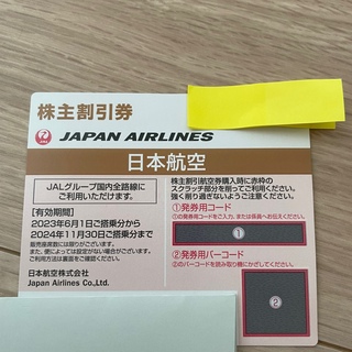 ジャル(ニホンコウクウ)(JAL(日本航空))のJAL 株主優待　搭乗券　1枚(航空券)
