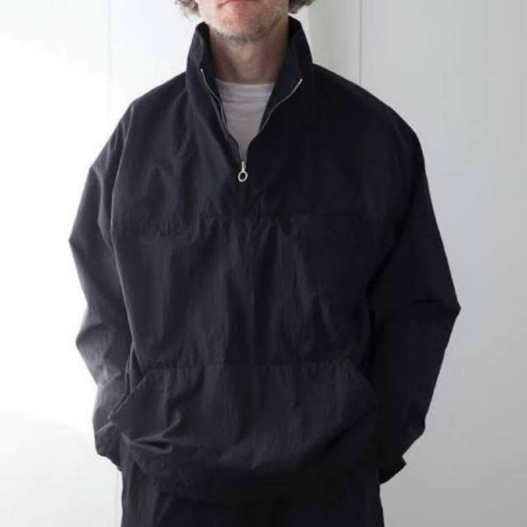 COMOLI コモリ 19AW 日本製 製品染ナイロンアノラック Q03-01002 4 NAVY ハーフジップ プルオーバージャケット アウター【中古】【COMOLI】
