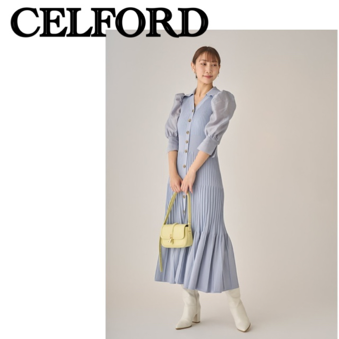 CELFORD - セルフォードCELFORD36襟付きニットマーメイドワンピース ...