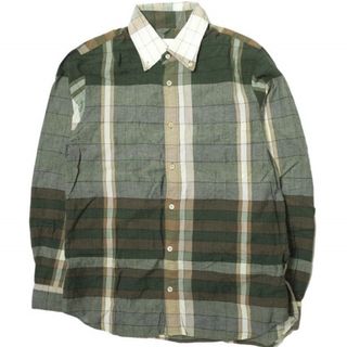 ts(s) ティーエスエス 日本製 PLAID BD SHIRTS チェックボタンダウンシャツ 3 OLIVE 長袖 トップス【中古】【ts(s)】(シャツ)