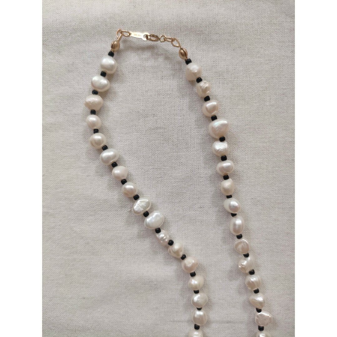 TODAYFUL(トゥデイフル)の14kgf  pearl✕blackネックレス ハンドメイドのアクセサリー(ネックレス)の商品写真