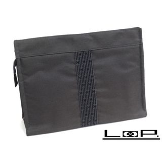 エルメス(HERMES)の▼値下げ▼■新同■　エルメス エールライン ポーチ MM キャンバス グレー 【29950】(ポーチ)